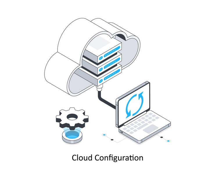 Vector cloud configuration isometric stock illustration eps file stock illustration