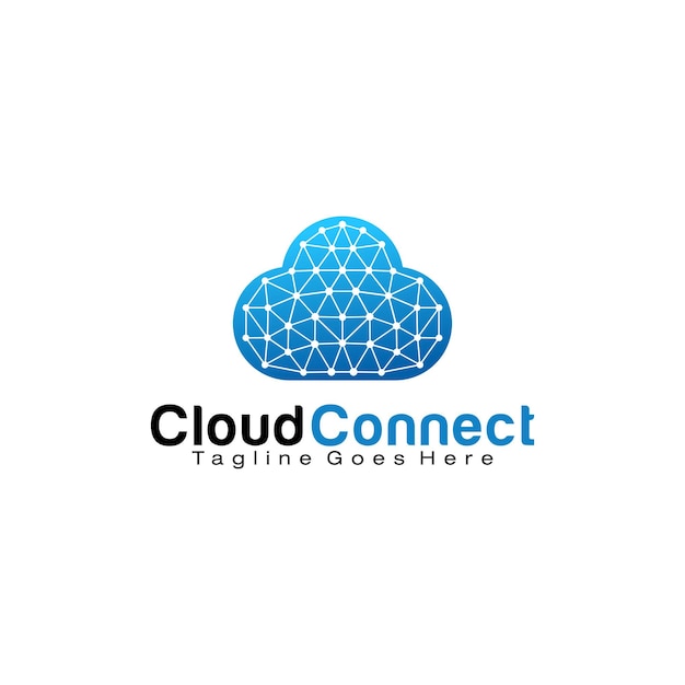 Cloud connect logo design template