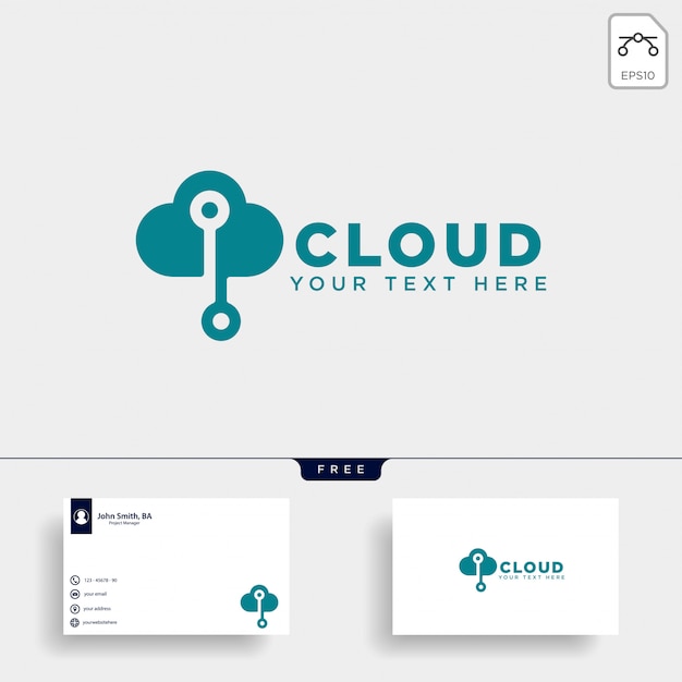 클라우드 연결 로고 템플릿 벡터 일러스트 레이 션