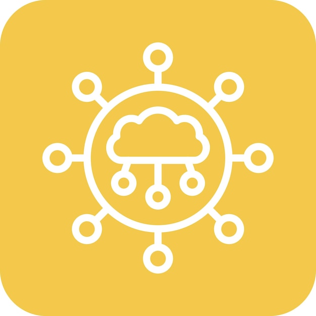 Cloud Connection vector icon illustration of Web Hosting iconset