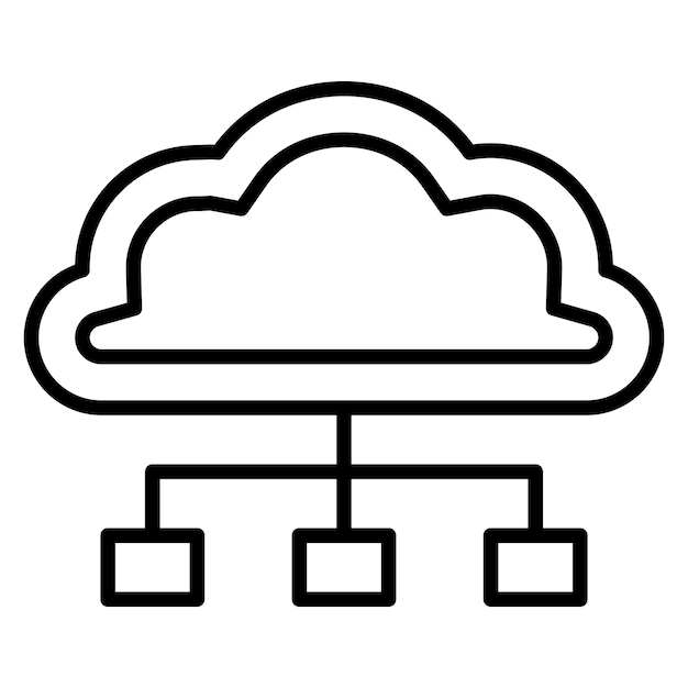 Cloud Connection Vector Illustration Style