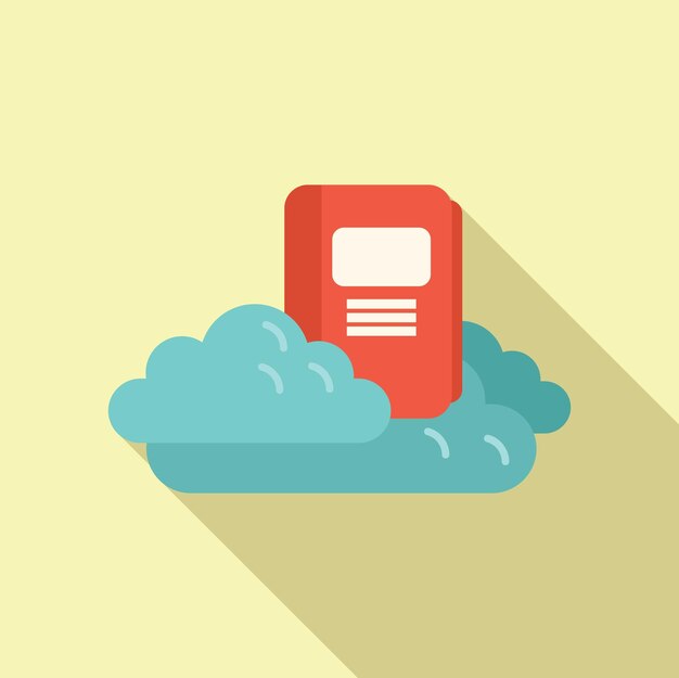 Vector cloud data book icon flat vector online store