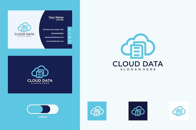 Design del logo dei dati cloud e biglietti da visita