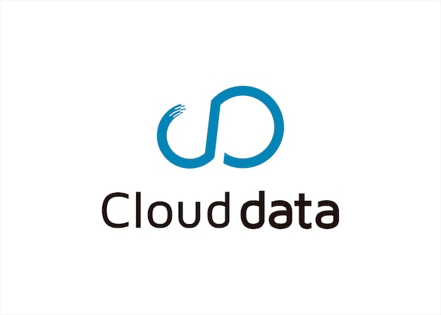 Vector cloud data logo design symbol technology