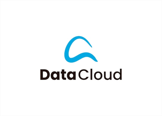 Vector cloud data logo design symbol technology