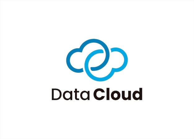 Cloud data logo design symbol technology