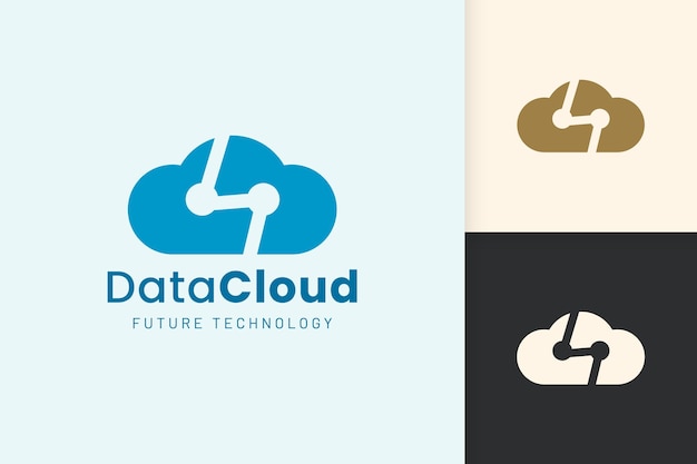 Cloud or Data Logo in modern style with blue color