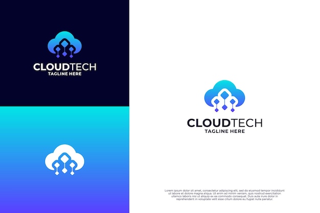 Cloud data logo-ontwerp voor opslagtechnologie