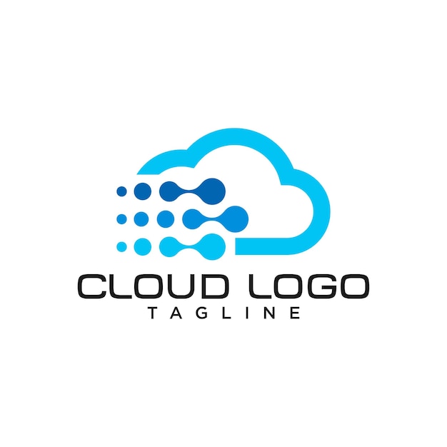 Modello vettoriale del logo dei dati cloud
