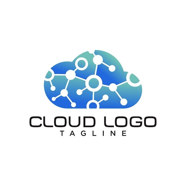 Modello vettoriale del logo dei dati cloud