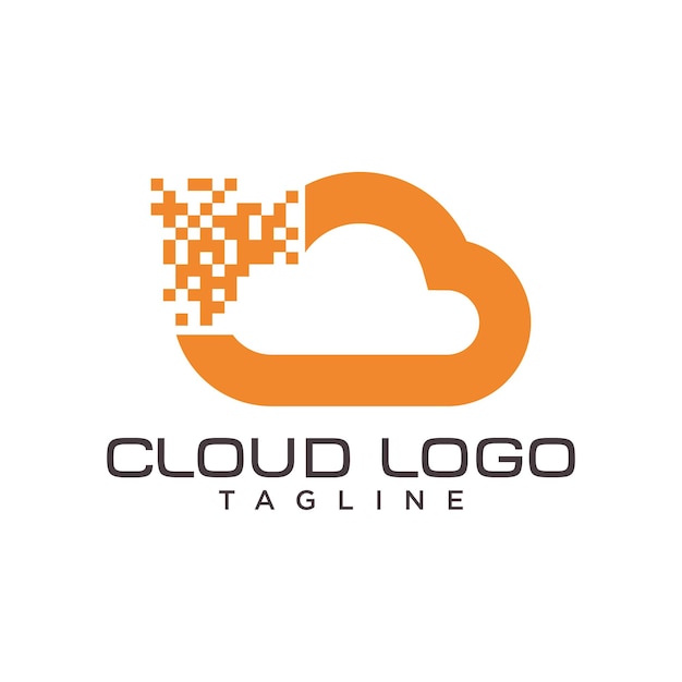 Modello vettoriale del logo dei dati cloud