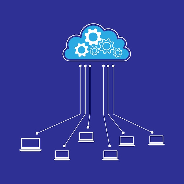 Vettore connessione internet del servizio dati cloud