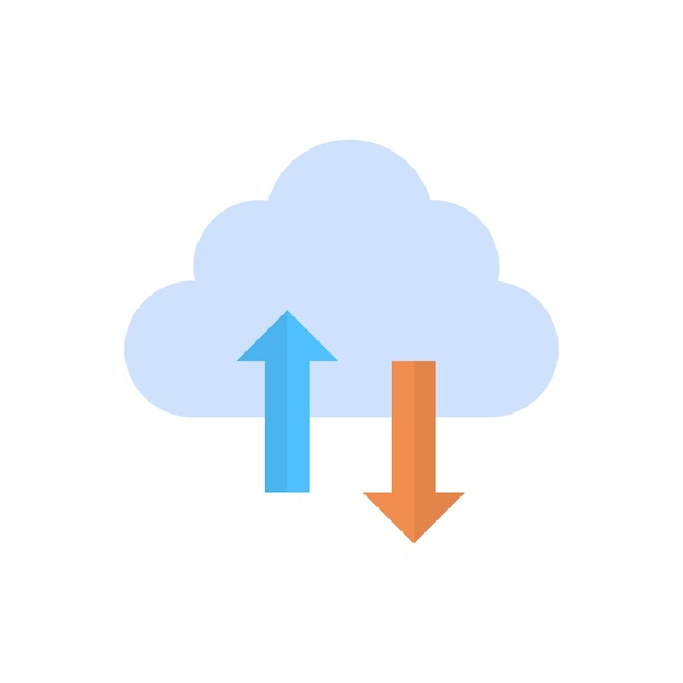 Vector cloud data synchronization icon