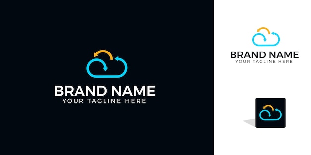 Cloud data transfer logo template v2