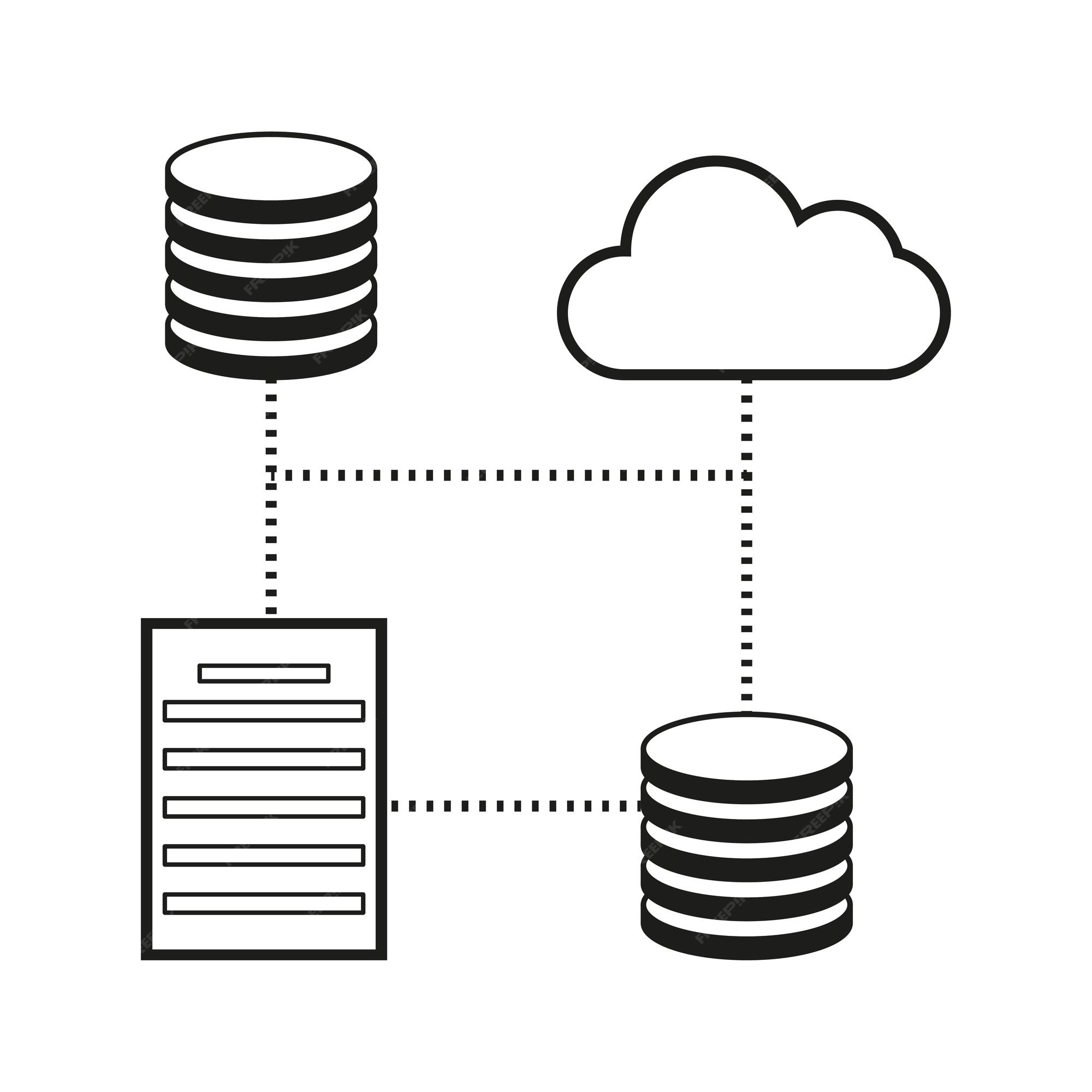 Premium Vector | Cloud Database Icon Data Base scheme Icon Vector ...