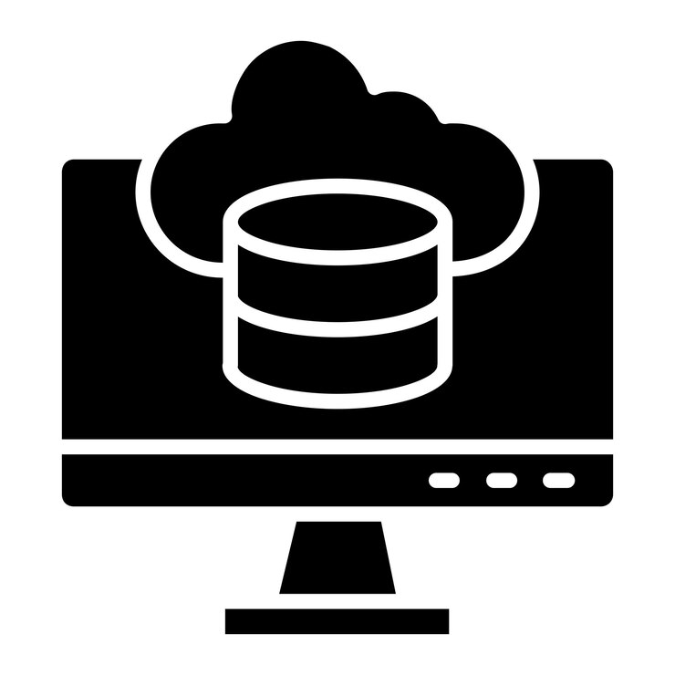 Vector cloud database vector icon design illustration