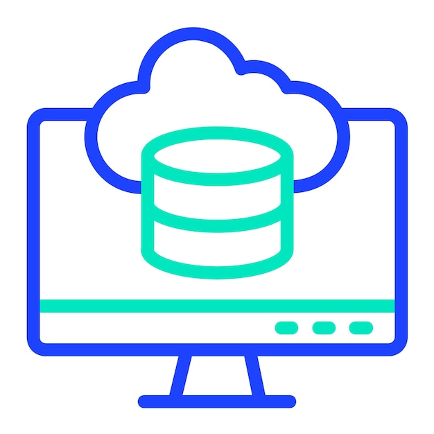 Vector cloud database vector icon design illustration