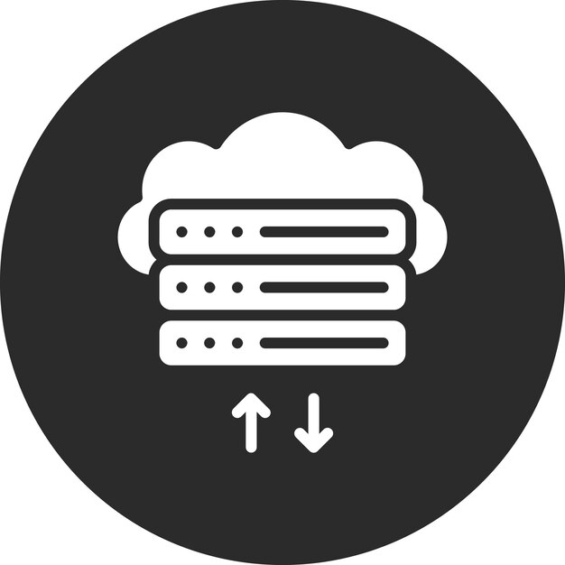 Иллюстрация иконки векторной базы данных облака на наборе икон веб-хостинга