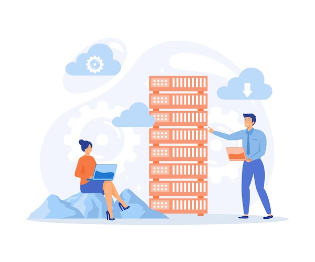 Cloud dataserver online database opslag technologie concept Dataopslag engineering