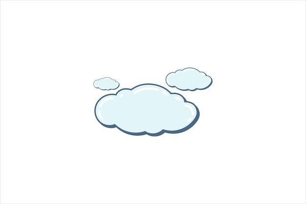 Cloud decor flat sticker design