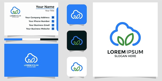 Logo di design cloud e scheda di branding