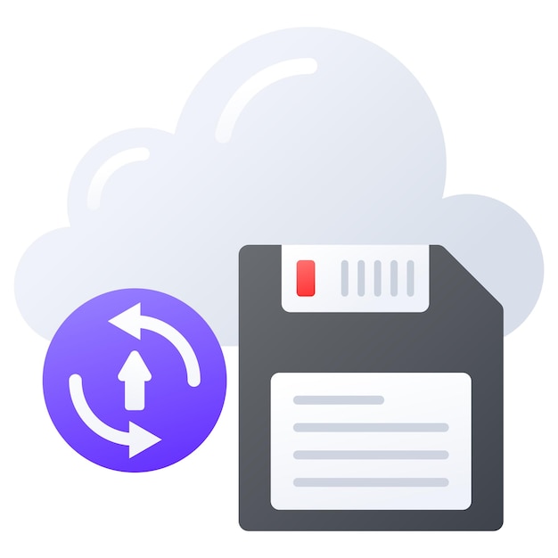 Cloud disk connectivity concept dat lokale en externe apparaten verbindt vectorontwerp webhostingdienst