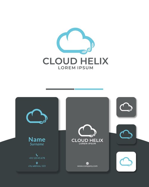 Tecnologia dell'elica del design del logo cloud dna