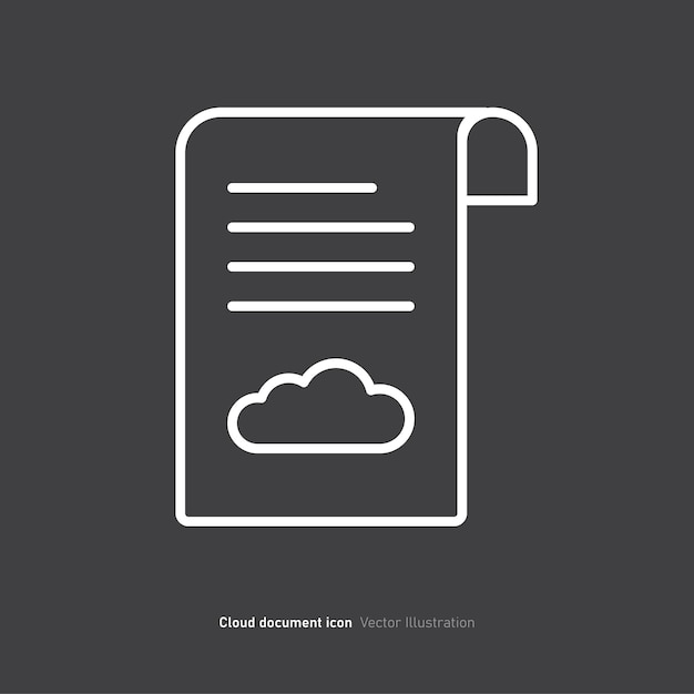 Cloud document icon design Cloud storage text document icon vector illustration