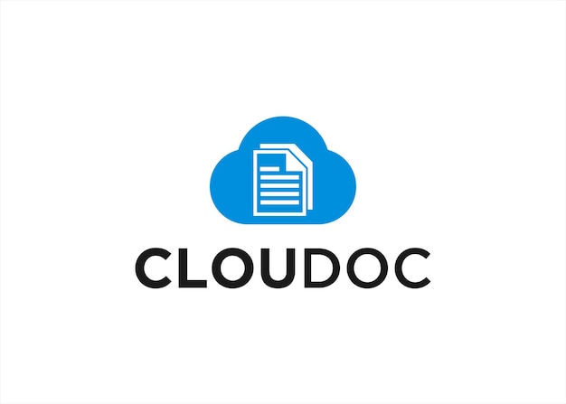 Cloud document logo ontwerp vectorillustratie
