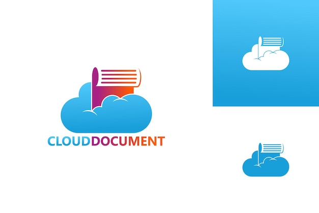 Cloud Document Logo Template Design Vector, Emblem, Design Concept, Creative Symbol, Icon