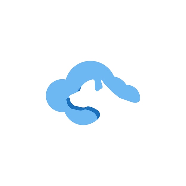 Cloud dog head icon