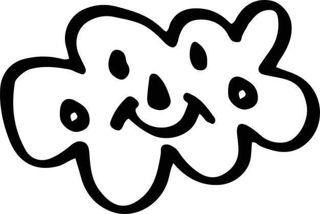 Vector cloud doodle drawing illustration