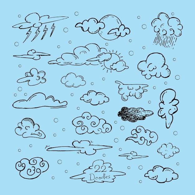 Vector cloud doodles