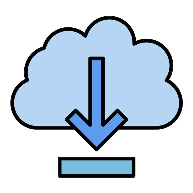 Cloud Download Flat Illustration