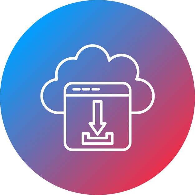 Cloud Download icon vector image Can be used for Cloud Computing