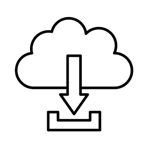 Cloud Download Line Illustration