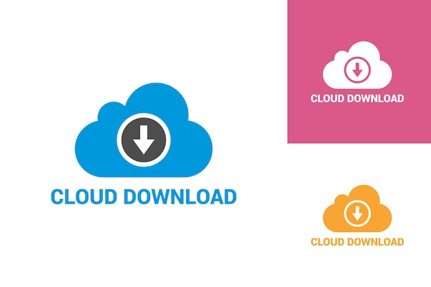 클라우드 다운로드 로고 템플릿 디자인