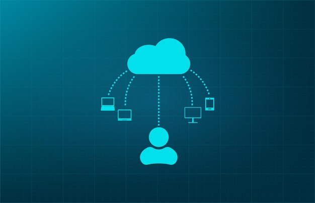 Cloud download symbool Vector illustratie op blauwe achtergrond Eps 10
