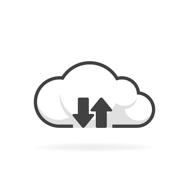 Cloud download and upload icon. Backup vector illustration.