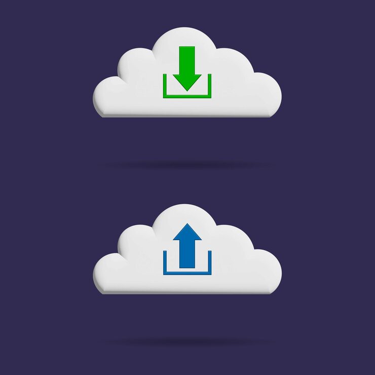 Vector 雲端下載上傳 ui 標誌數據備份檔案 數位網絡數據庫伺服器電腦