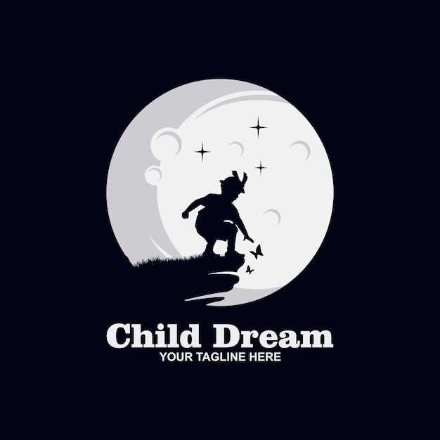 Cloud Dreams-logo-ontwerpen Kids Dream-logo Child Dream-logo-sjabloon