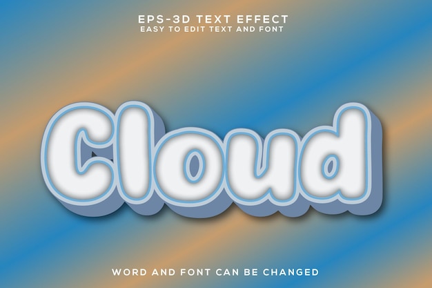 ベクトル クラウドで編集可能なテキストと 3d エフェクト