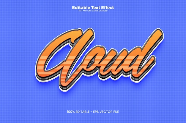 Cloud editable text effect in modern trend style