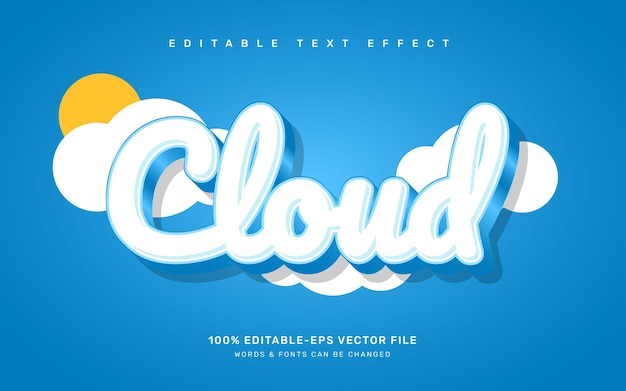 Cloud editable text effect template