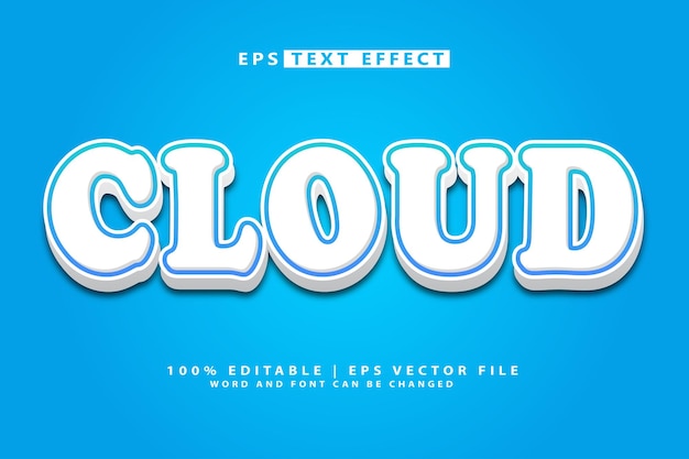 Vector cloud editable text effect vector