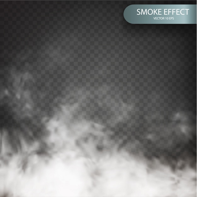 Vector cloud effect on a transparent background realistic.