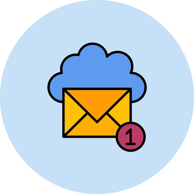 Cloud Email Flat Illustration