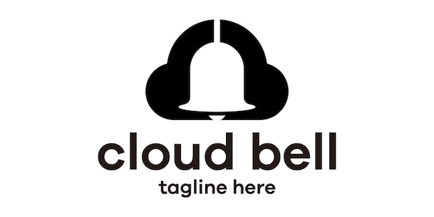 Cloud en bel notificatie logo vector illustratie