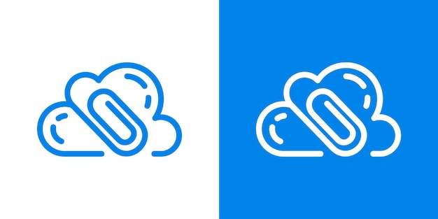 Cloud en clip logo ontwerp lijn pictogram vectorillustratie