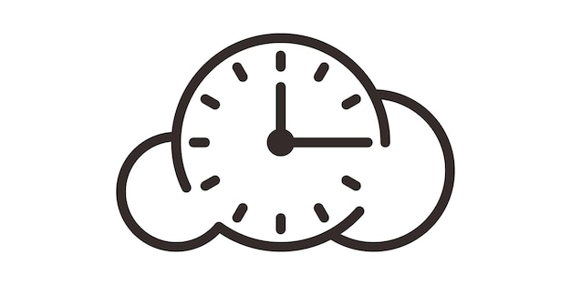 Cloud en klok ontwerp pictogram vectorillustratie